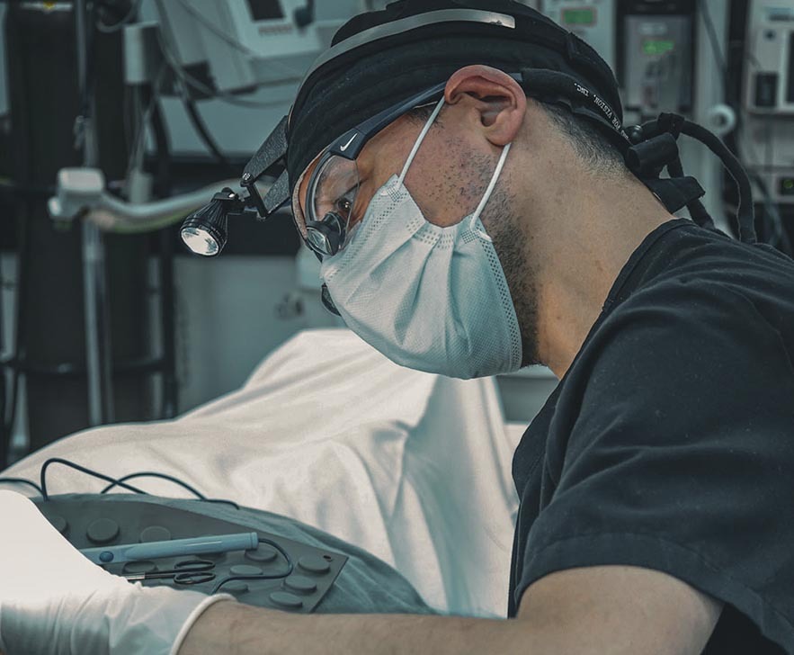 Dr. David Shokrian performing penile enhancement surgery in a New York operating room