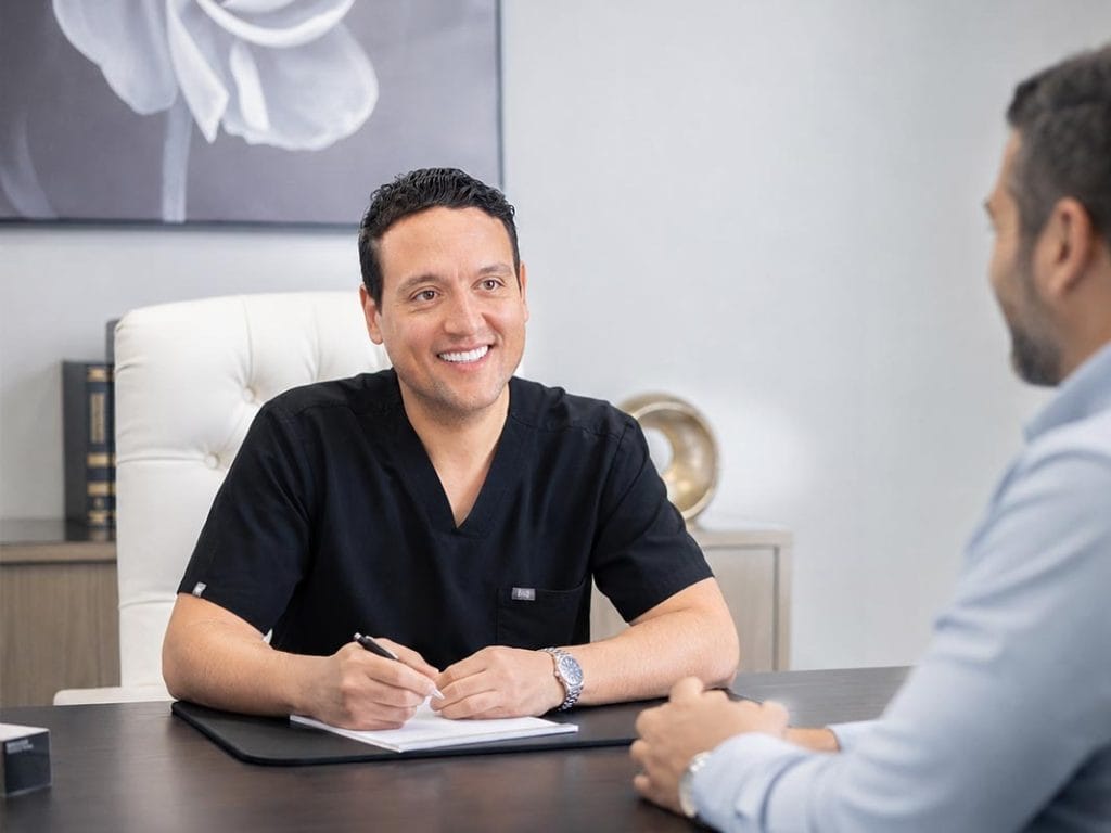 Dr. Shokrian evaluating micropenis diagnosis and treatment options during a private consultation