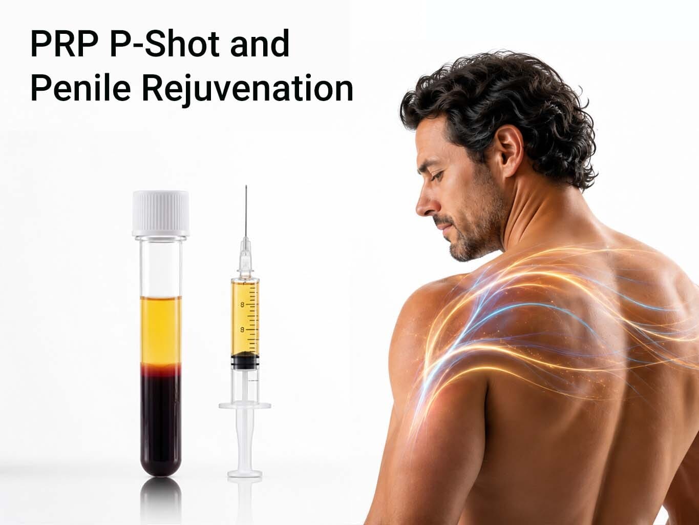 PRP P-Shot penile rejuvenation concept with platelet-rich plasma and men’s regenerative sexual performance treatment.